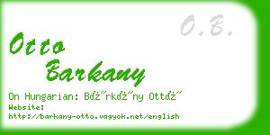 otto barkany business card